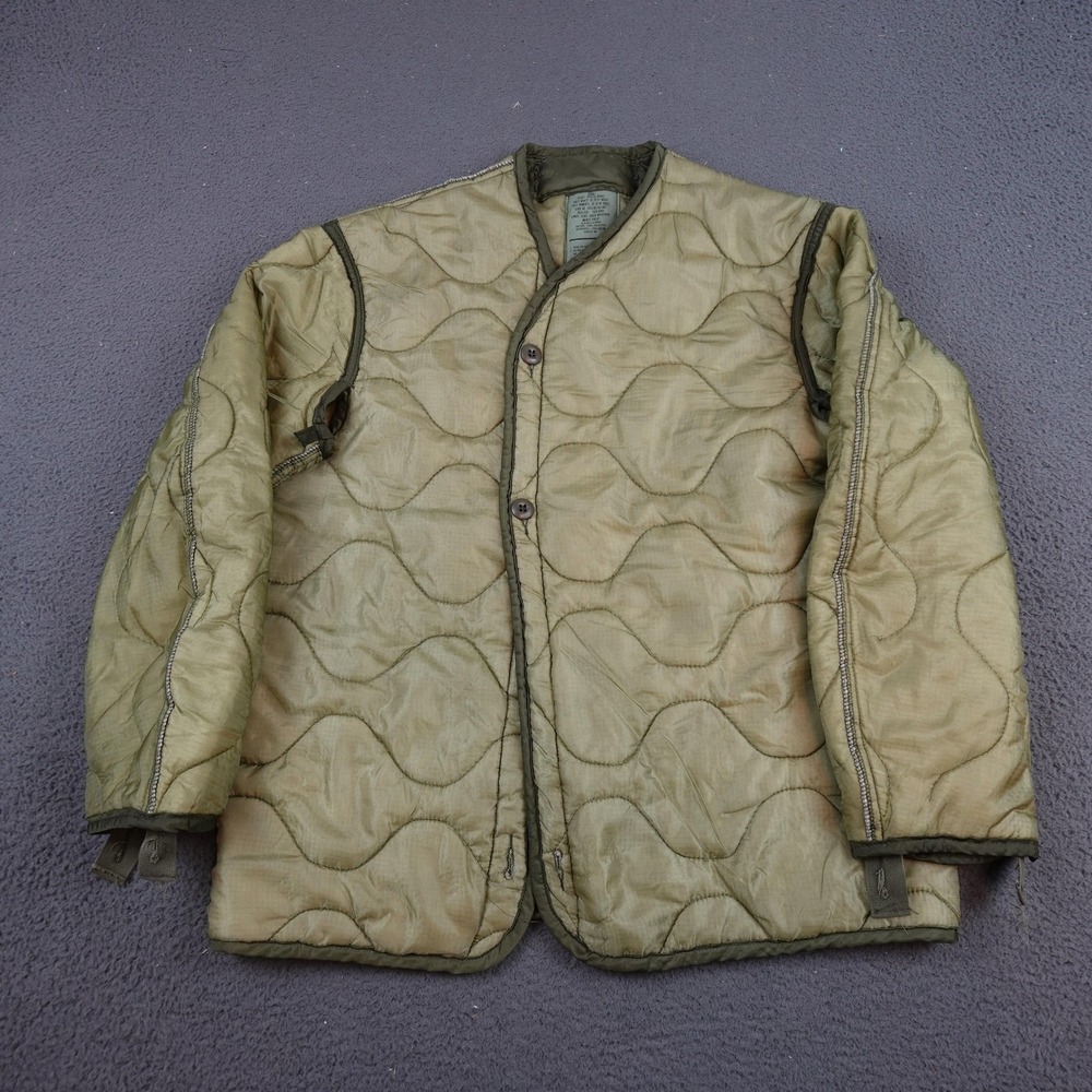 Vintage Quilted Liner Field Cold Weather Jacket Mens Small Green 80s